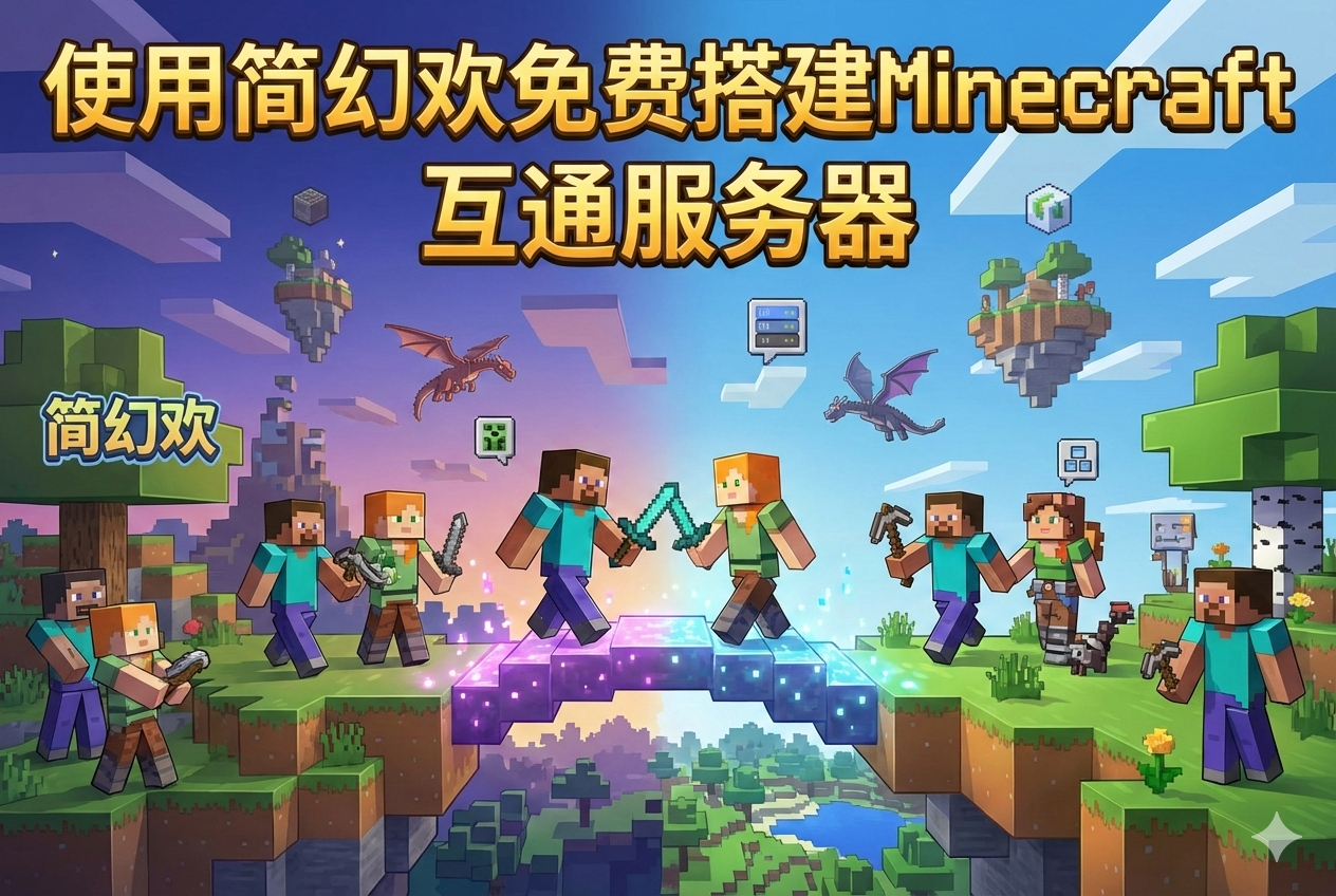 使用简幻欢免费搭建Minecraft 互通服务器-泽客来宾